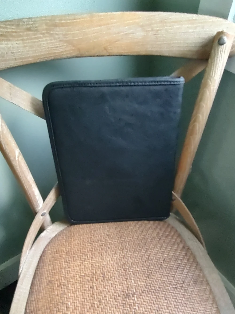 Vintage Black Faux Leather Portfolio Organizer